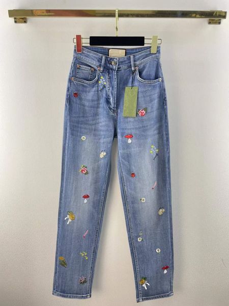 

milan runway jeans 2022 new autumn winter fashion designer pants brand same style luxury women's 0903-17, Blue