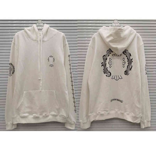 

fashion luxury men's sweatshirts classic ch zipper hoodies women men loose pullover hooded designer horseshoe sanskrit hoodie sweater j, Black