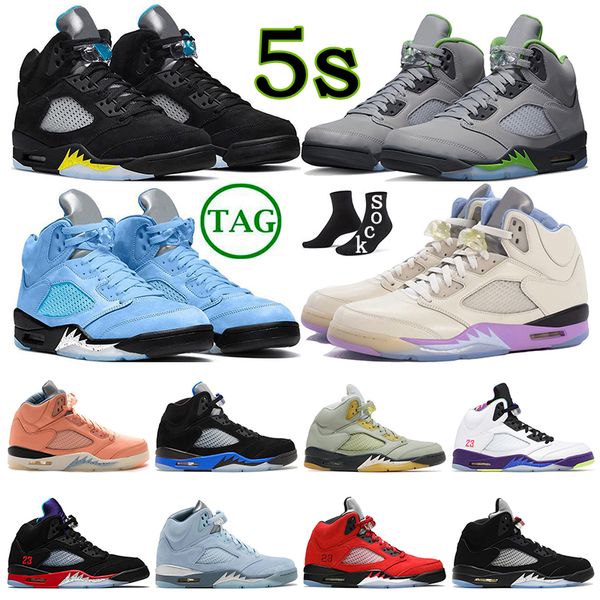

men 5 basketball shoes 5s aqua green bean sail racer blue raging bull metallic white cement sneakers trainers sports outdoor shoe