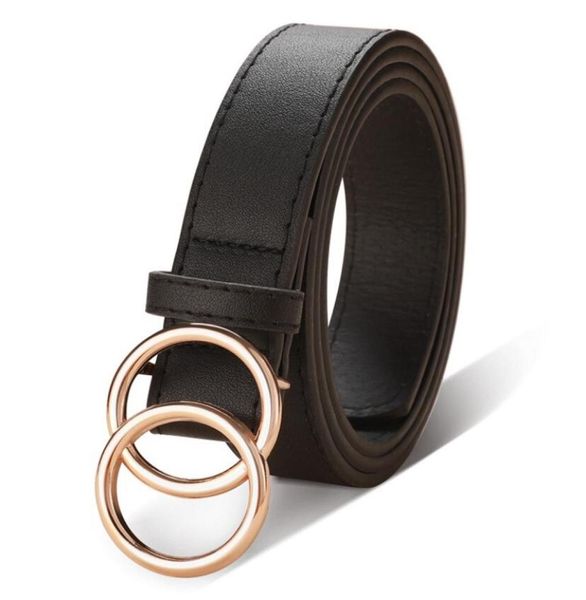 

2021 women classic leather belts gold color fashion big buckle, Black;brown