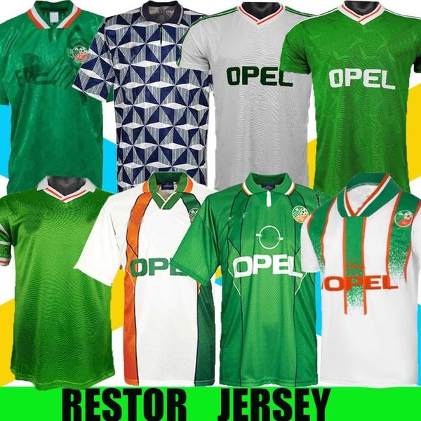 

college wear 1992 ireland retro soccer jersey 1990 home classic vintage irish sheedy 1994 1995 1996 away football shirts 1998 m, Black