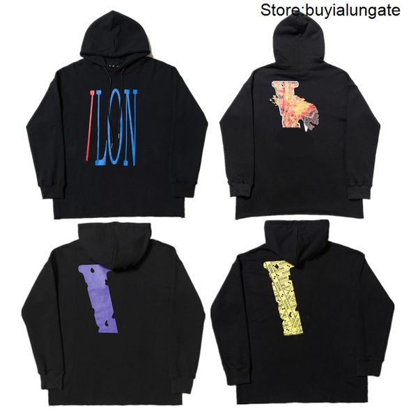 

mens hoodie vlones spot x pop smoke co album the woo rose sweater for men and women, Black