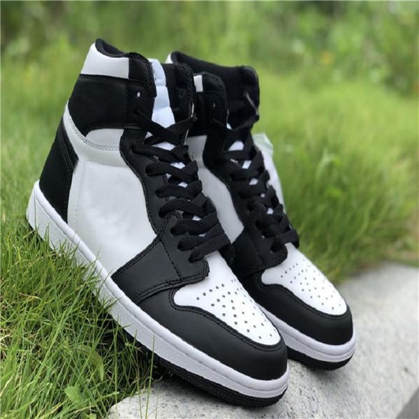 

2021 555088-010 layer leather basketball shoe og high jumpman black white panda toe 1 1s mens sports shoes size 36-47 5246s