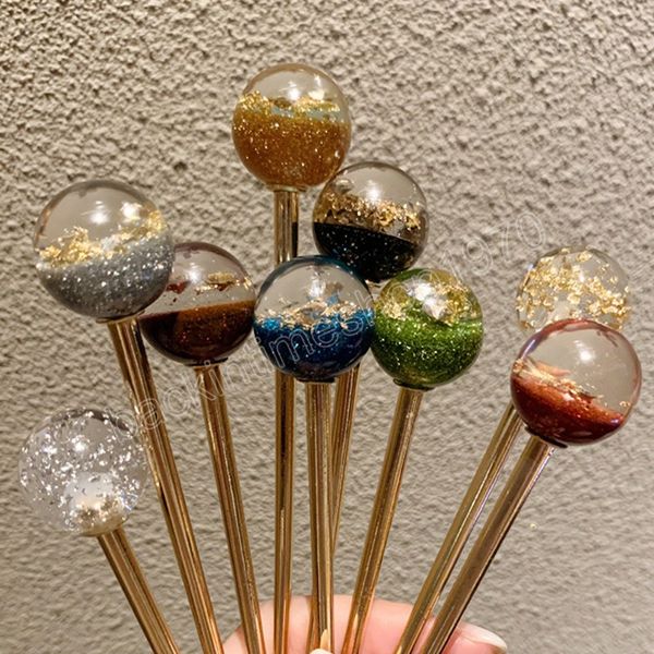 

japan style shiny foil starry sky hair sticks metal gold color handmade barrette women hairpins hair accessories gift, Slivery;white