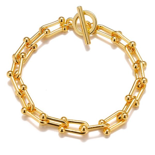 

fashion hip hop link bracelets gold color for women lucky jewelry gifts, Black