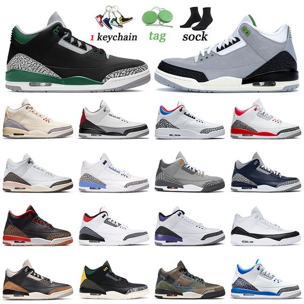

high jumpman 3s 3 basketball shoes mens women pine green chlorophyll muslin fire red new seoul neapolitan unc cool grey dark iris fragment