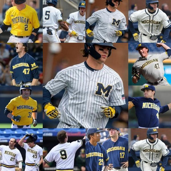 

michigan baseball stitched jersey barry larkin chris sabo joe donovan riley bertram dominic clementi clark elliott jack blomgren, Black