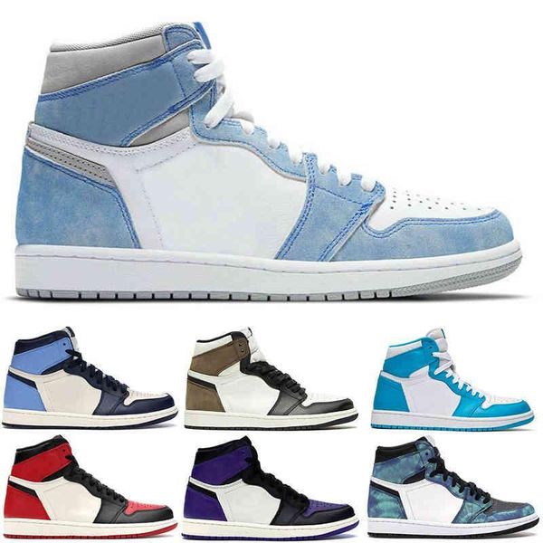 

new mens jumpman 1 high og basketball shoes 1s university blue patent bred electro orange dark mocha bred shadow unc hyper royal twist men