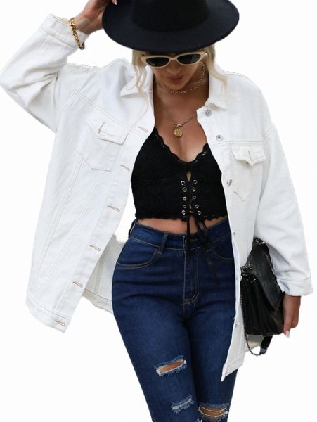

women's jackets flap detail drop shoulder denim coat j3xz#, Black;brown
