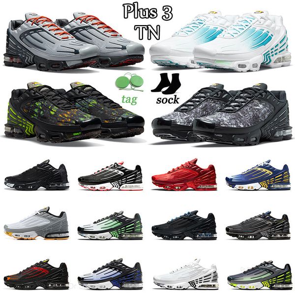 

2022 tn plus 3 turned men running shoes triple white black iridescent graphic prints parachute navy grey yellow betrue bred mens women
