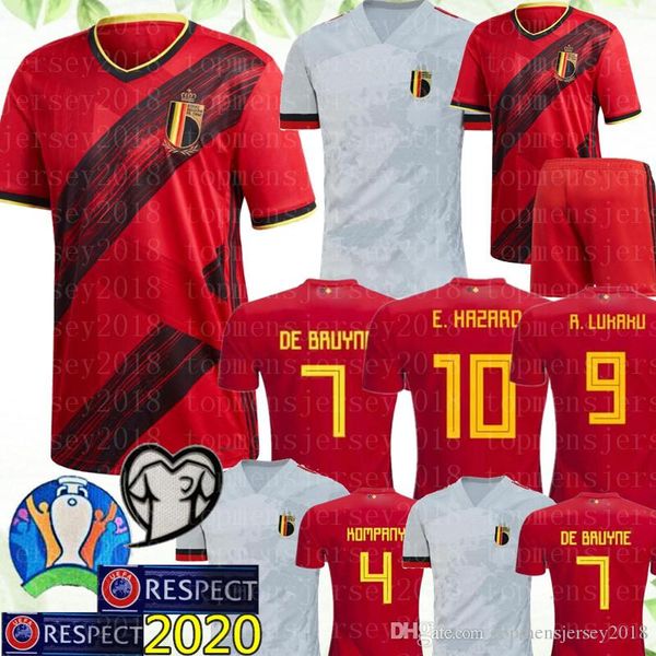 

belgium soccer jersey 2020 european cup e.hazard r. lukaku de bruyne kompany mertene fellaini football shirt, Black