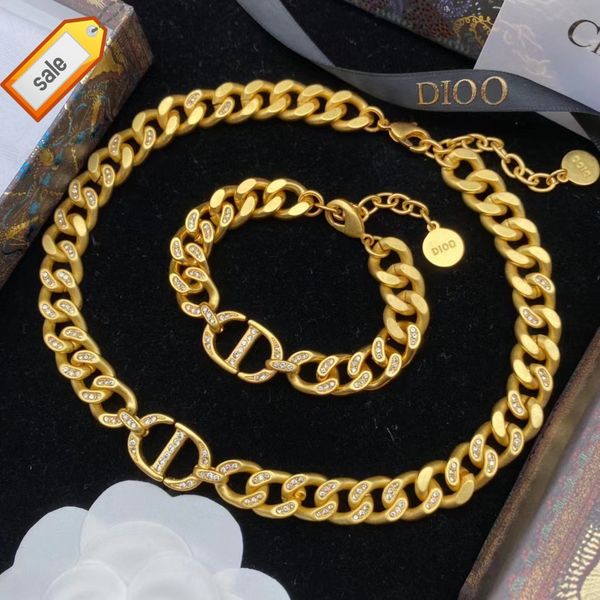 

luxury designer necklaces for women dijia / dejia 2022 new letter pig nose inlaid necklace bracelet women's fashion versatile neck chai, Silver