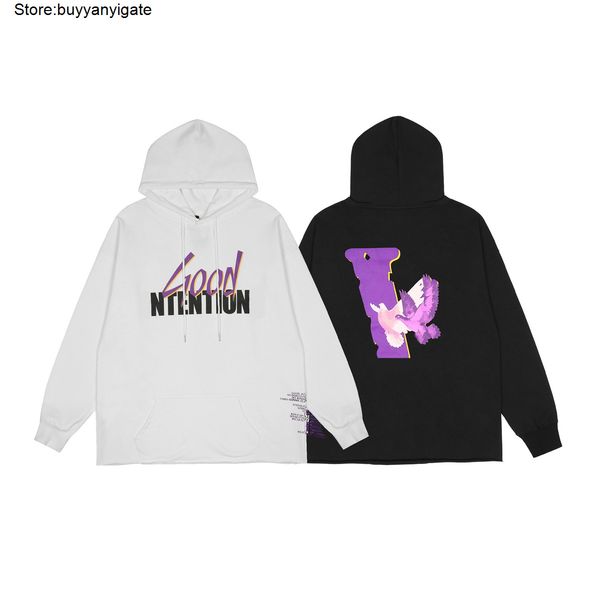 

fashion big v sweatshirts brands vlones hoodies women's streetwear pullover loose lovers clothing hoodie#s-xl o5lk, Black