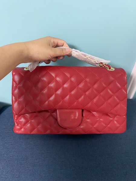 

shoulder bags luxury designer lady fashion totes clutch bag letter handbags lattice chains totes channel women shoulder bags 30cm black red