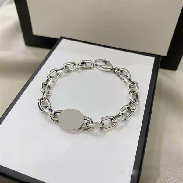 

double g bangle bracelet retro couple 925 interlocking letters distressed chain men & women jewelry item275g, Black
