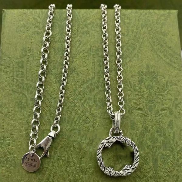 

the luxury jewelry gold chain pendants letter g bijoux designer original packaging cci necklace 925 interlocking old cou211i, Silver