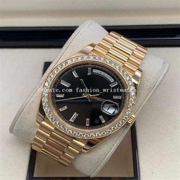 

mens luxury watches 228238 40mm diamond gold calendar stainless steel bracelet mechanical automatic wristwatches original box284j, Slivery;brown