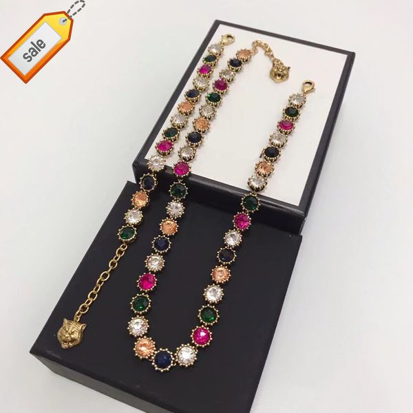 

luxury designer necklaces for women g family ancient bracelet men and used animal series butterfly tiger color diamond fashion necklace, Silver