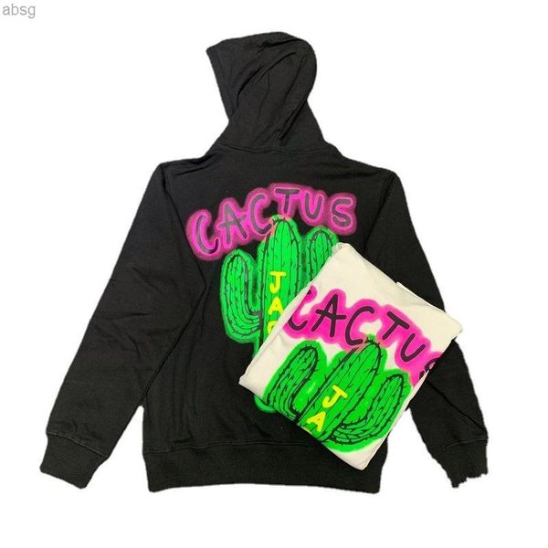 

men's hoodies designer sweatshirts cactus print jack men women cotton travis winter fashion loose streetwear hoodie, Black
