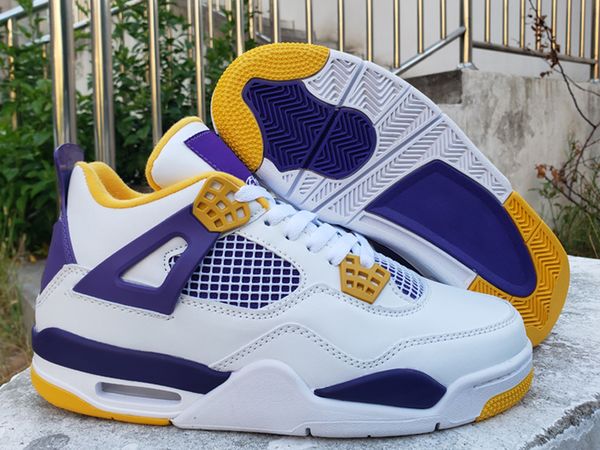 

2023 messy room 4s basketball shoes jumpman 4 lakers midnight navy white oreo black cat pn dust sports sneakers outdoor shoes