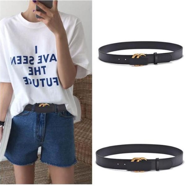 

fashion male belt genuine leather men belts smooth buckle female belts for women hip belt jeans with box254k, Black;brown