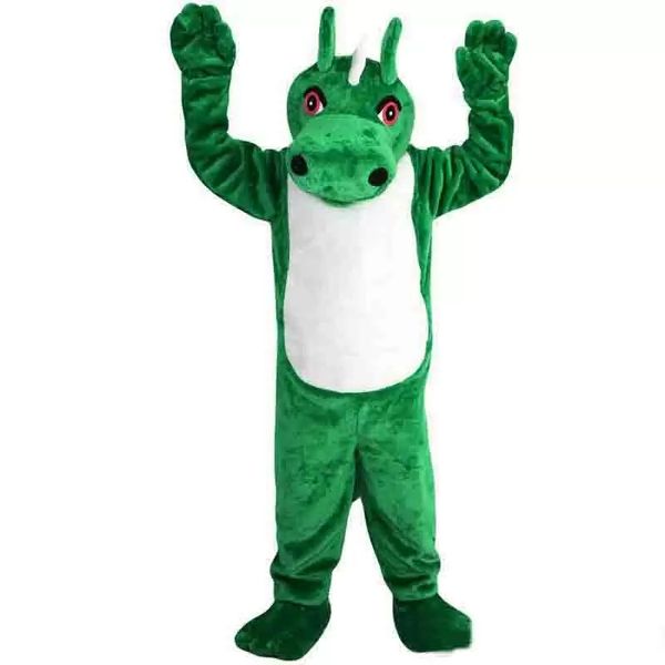 

green dinosaur dragon mascot costumes for adults circus christmas halloween outfit fancy dress suit, Red;yellow