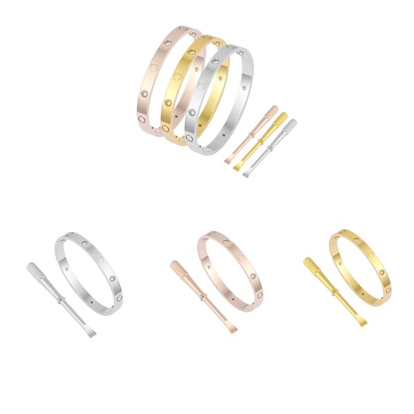 

diamond bangle bracelet designer jewelry bracelet stainless steel man mens gold buckle for men and woman fashion bangles silver rose gift lo, Black