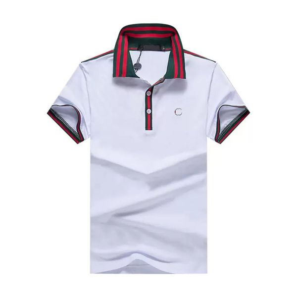 

high end brand polos embroidered striped short sleeved cotton polo shirt men s t shirt korean fashion clothing summer luxury m---3xl, White;black