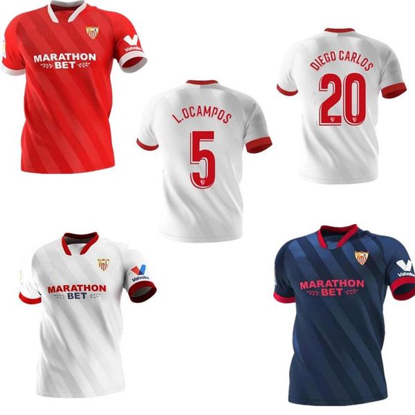 

thailand 2020 2021i.rakitic sevilla football jersey 20 21 diego carlos men's football jersey, Black