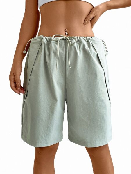 

women's shorts drawstring waist bermuda shorts q6po#, White;black