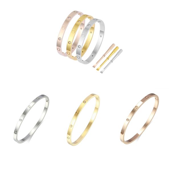 

316l stainless steel bangles love bracelet screwdriver bangle for women and men couple jewelry with colors gold silver rose gift designer br, Black