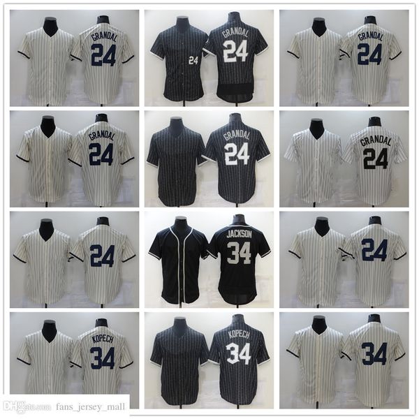 

new baseball 24 yasmani grandal jerseys stitched 34 bo jackson jersey breathable sport black white home away blank size s-xxxl, Blue;black