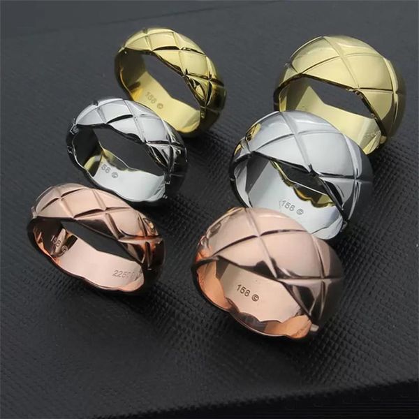 

titanium steel silver ring men and women lozenge rings for fashion couple gift281l