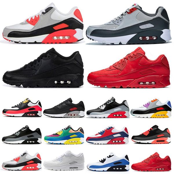 

2022 men sneakers classic 90 running shoes sports trainer cushion surface breathable sports 36-45286h, Black;brown