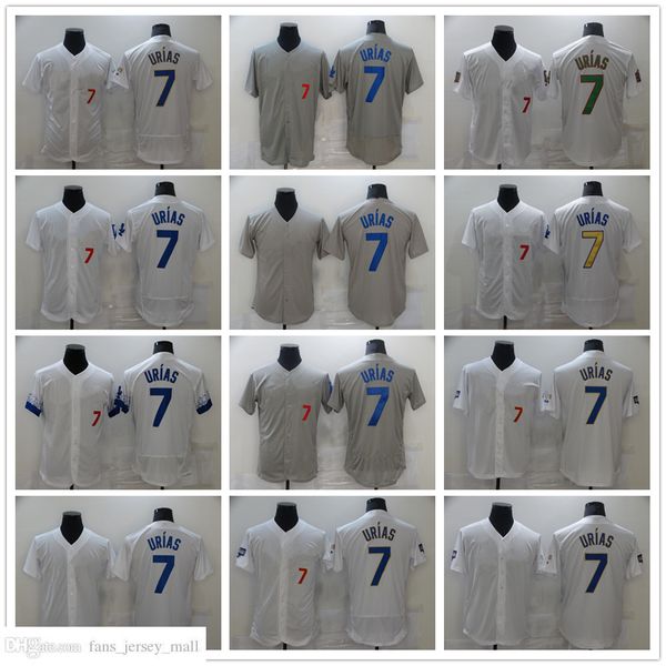

new baseball 7 julio urias jerseys stitched jersey breathable sport white grey home away blank men size s-xxxl, Blue;black