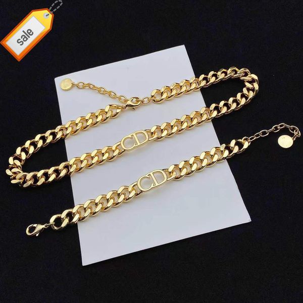 

luxury designer necklaces for women d family / di letter chain necklace women's net red ins short clavicle neck sand gold tide hip hop, Silver