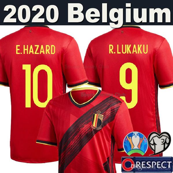 

2020 belgium soccer jersey hazard lukaku de bruyne european cup home away football shirt batshuayi kompany men kids kit maillot de foot, Black