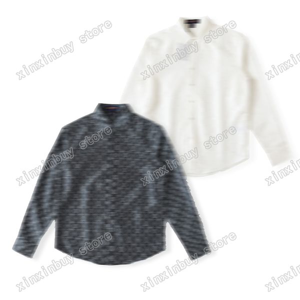 

xinxinbuy men designer tees shirts embossed jacquard letter long sleeve women white red s-xl, Black;brown