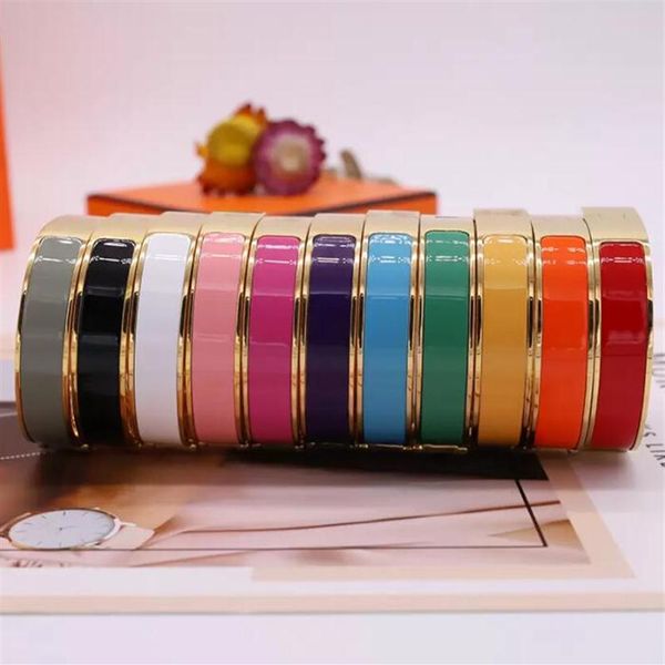 

enamel rainbow bangle bracelets woman cuff fashion bracelet for man women jewelry jewelrys multicolor optional2116, Black