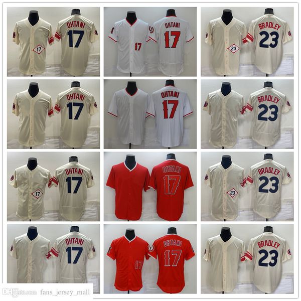 

new baseball 17 shohei ohtani jerseys stitched 23 archie bradley jersey breathable sport beige red black white home away blank men size s-xx, Blue;black