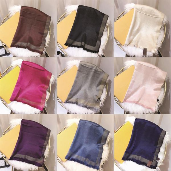 

brand designers scarf silk and cotton classic styles long 180x70 10colors scarves shawl gift box set311t, Blue;gray
