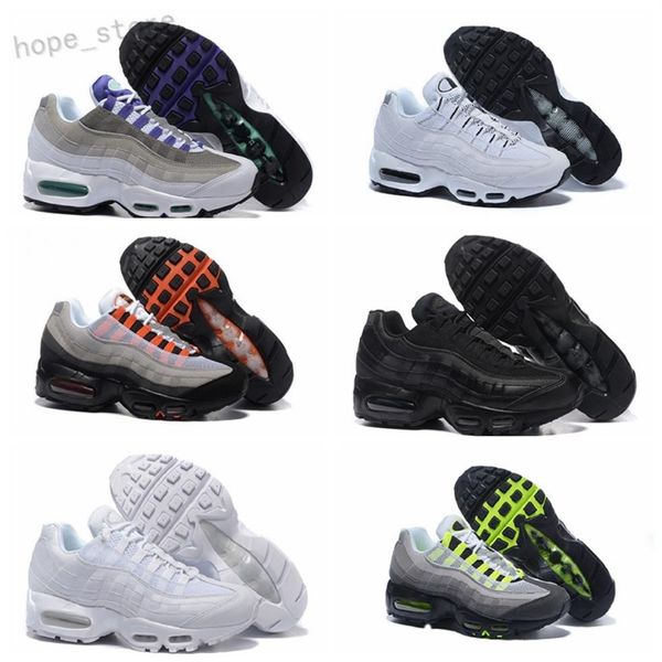 

designer 95 og mens runnin shoes 95s gold bred gym red laser fuchsia gradient white blue classic black men sports sneakers a199209t, Black;brown