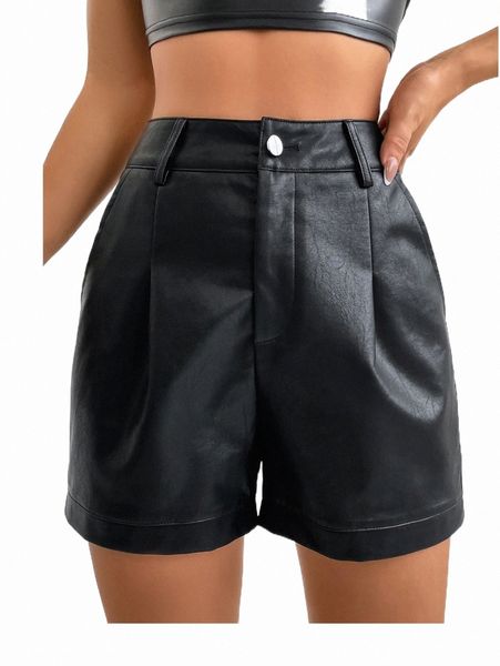 

women's shorts high waist pu shorts 2022 new 59f8#, White;black