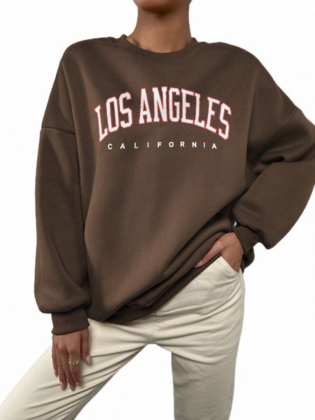 

women's hoodies & sweatshirts letter graphic drop shoulder sweatshirt z8ze#, Black