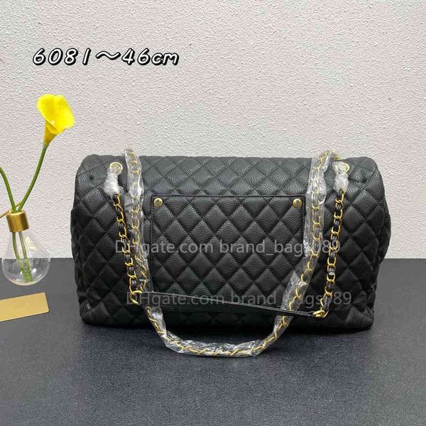 

cc bag shopping bags totes 46cm large capacity ladies flap designer caviar classic handbags shoulder golden/silver metal chains