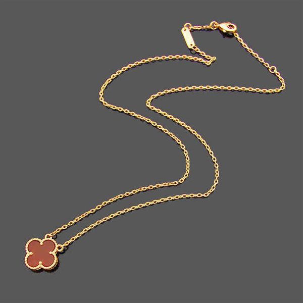 

womens luxury designer necklace fashion four-leaf clover cleef pendant necklace 18k gold necklaces jewelry267l, Silver