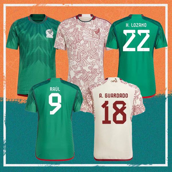 

2022 player version mexico soccer jersey 22/23 world cup chicharito h.lozano shirt c.vela a.guardado h.herrera r.marquez raulfootball unifor, Black;yellow