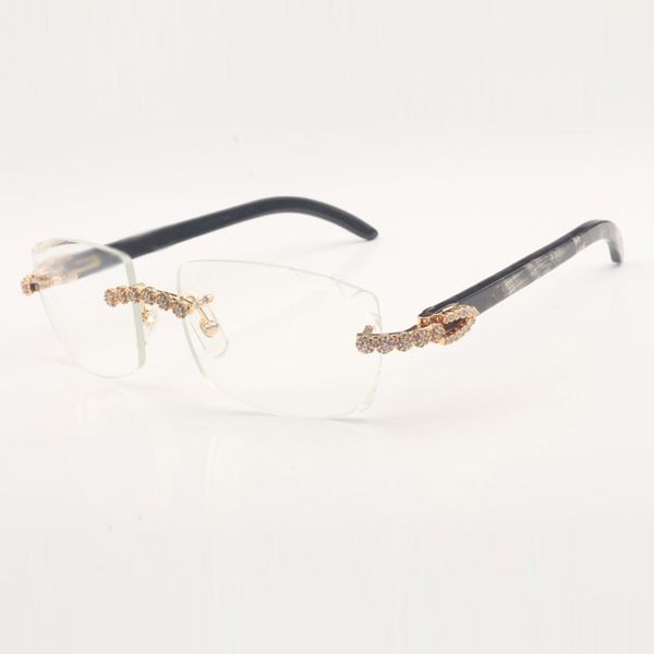 

bouquet diamond buffs sunglasses frames 3524015 with natural buffalo horn legs and 57 mm clear cut lens, Silver