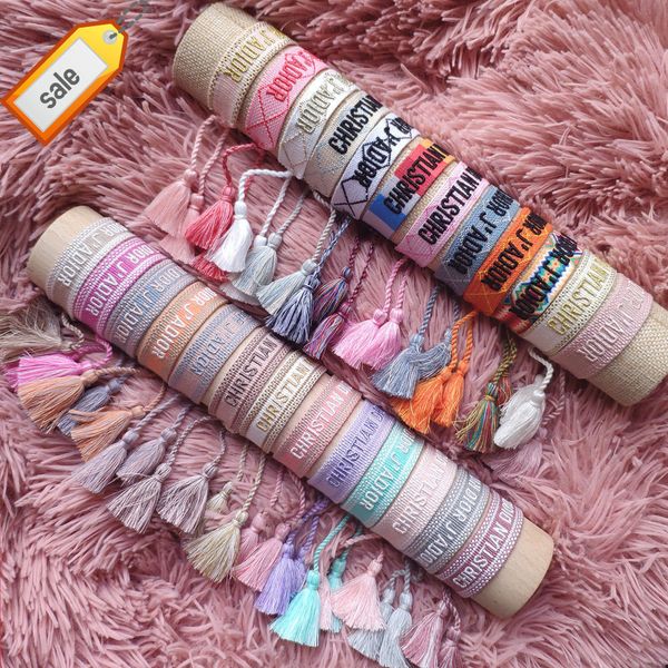 

luxury brand design bracelet d home letter embroidery multicolor optional woven jewelry, Golden;silver