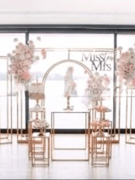 

wedding decoration backdrops floral arches anniversary party artificial flower row arch door background candy bar plinth cake stand cupcake